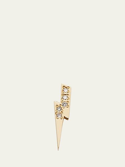 SYDNEY EVAN Lightning Bolt Single Stud Earring with Diamonds