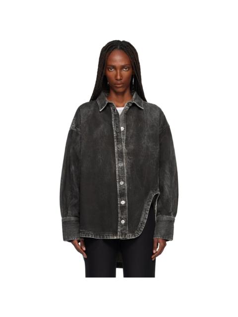 THE ATTICO Black Diana Denim Shirt