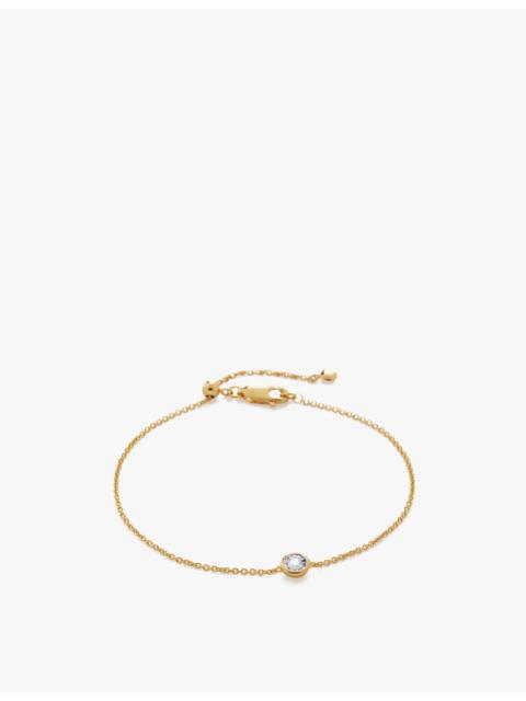 MONICA VINADER Solitaire 18ct Yellow Gold-Plated Vermeil Sterling-Silver And 0.015ct Lab-Grown Diamond Bracelet
