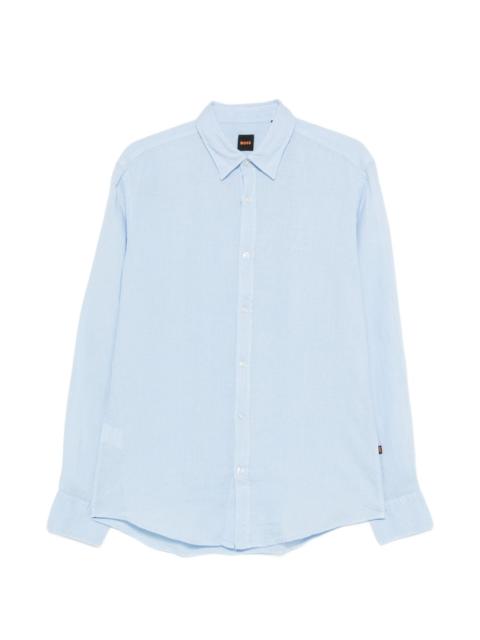 BOSS logo-embroidered shirt