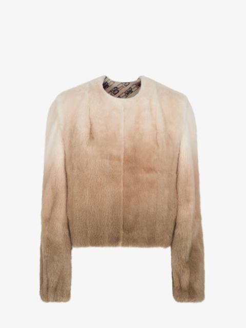 FENDI Cream graduated mink jacket