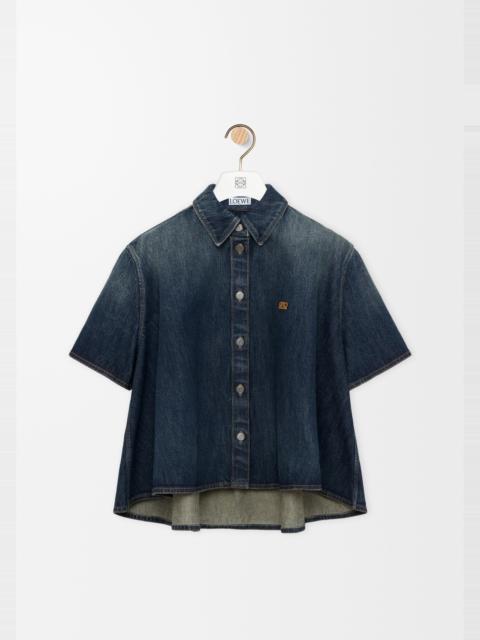 Loewe Short sleeve trapeze shirt in denim