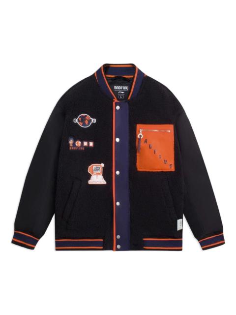 Li-Ning Li-Ning BadFive Graphic Baseball Jacket 'Black' AFDSA73-2