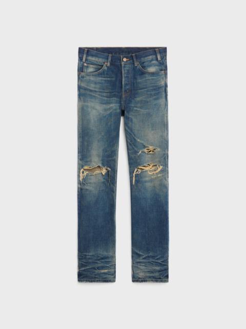 kurt jeans in destroyed blue marble denim