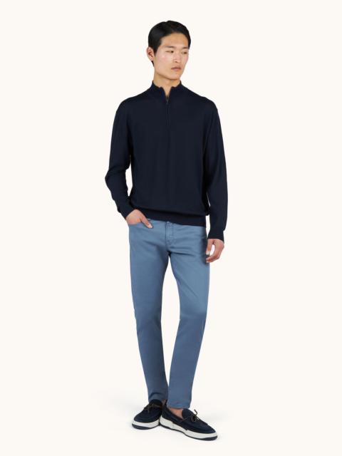 Paul & Shark 140’S SUPERFINE MERINO WOOL HALF‑ZIP SWEATER