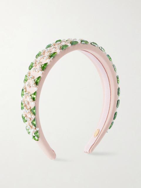 Valentino Embellished Wool And Silk-blend Headband