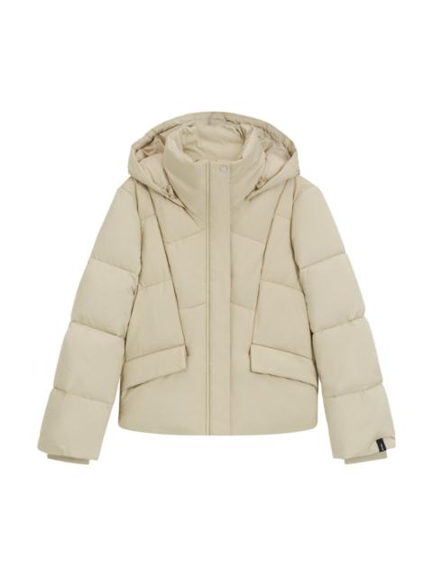BOSS PADDED JACKET WITH HOOD AND PIPED DETAILS