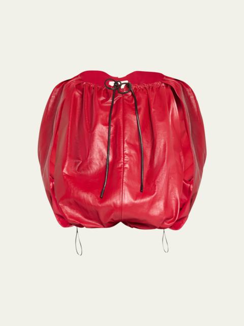 3.1 Phillip Lim Drawcord Leather Cocoon Top