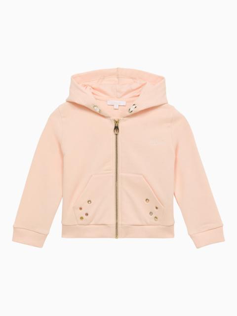 Pale pink cotton hoodie