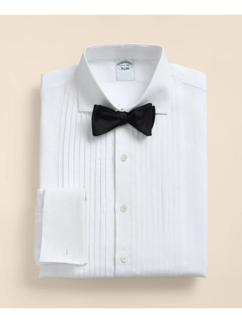 Brooks Brothers Linen Londoner Collar, Pleated Bib Tuxedo Shirt
