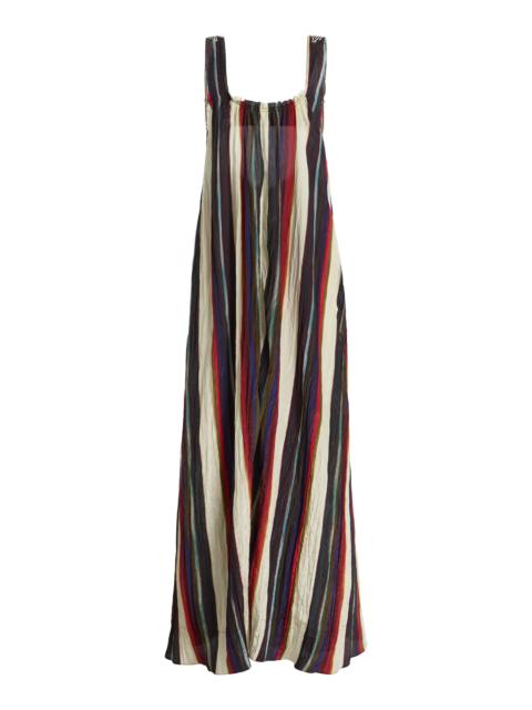 CHRISTOPHER JOHN ROGERS Morris Stripe Trapeze Maxi Dress multi