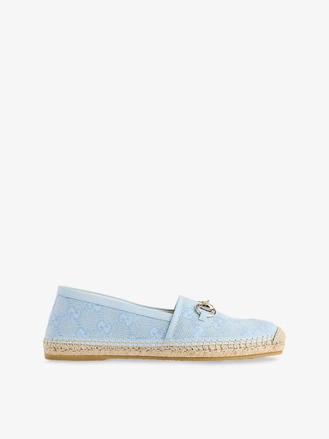 GUCCI Horsebit GG Canvas Espadrilles