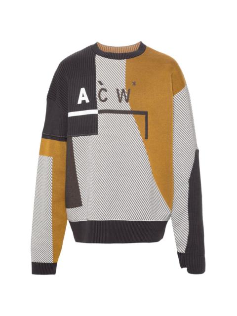 A-COLD-WALL* intarsia-knit-logo panelled jumper