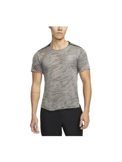 Nike Nike irregular texture Full Print Round Neck Training Sports Short Sleeve Gray DM4637-017