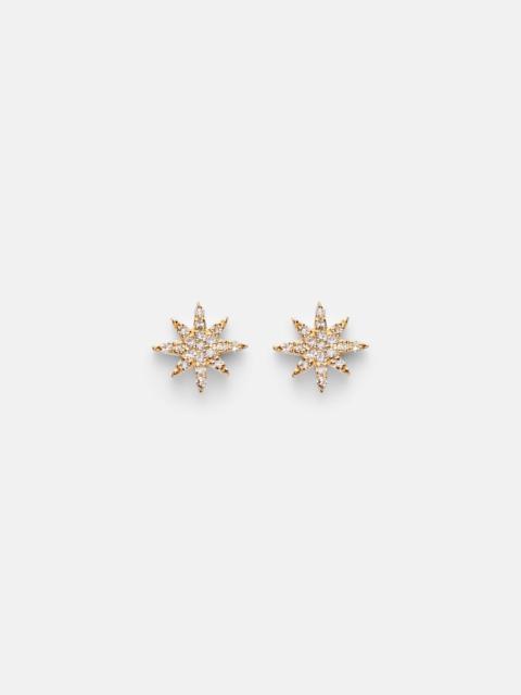 STONE AND STRAND Northern Star 10kt gold earrings with diamonds