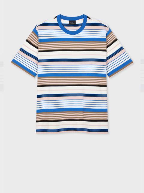 Paul Smith Blue And Pink Stripe T-Shirt