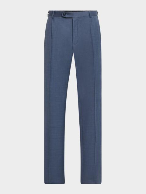 Brioni Men's Wool Sharkskin Trousers