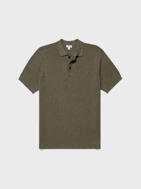 Textured Knit Polo Shirt