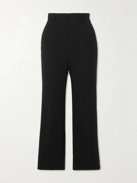 Cropped wool-blend straight-leg pants