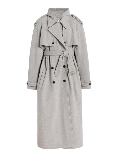 MARIE ADAM-LEENAERDT Hooded Jersey Trench Coat grey