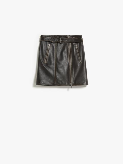 Max Mara STARNA Leather mini skirt