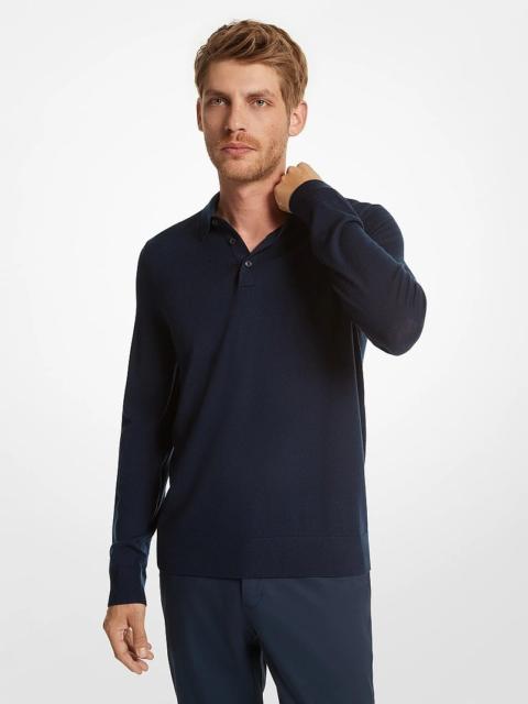 MICHAEL KORS Merino Wool Polo Sweater