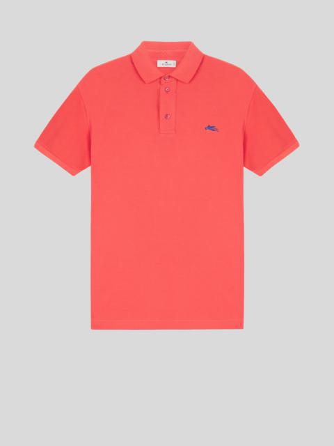 Etro PIQUET POLO SHIRT WITH EMBROIDERED PEGASO