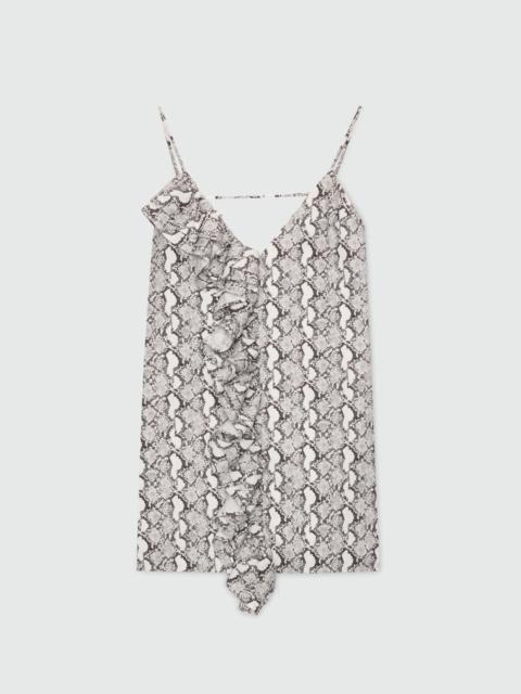 MSGM Python print poplin mini dress with ruffle.