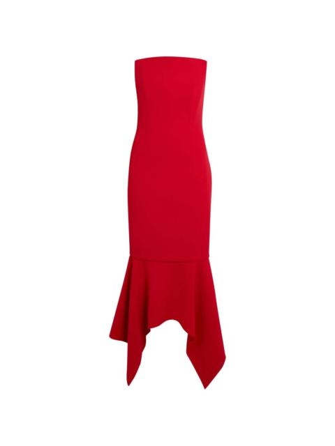 Safiyaa Tegan asymmetric midi dress