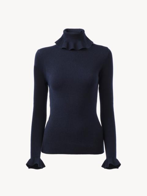 Chloé FITTED TURTLENECK SWEATER IN A COTTON & WOOL KNIT