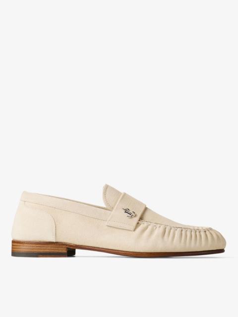 JIMMY CHOO Ellis Loafer Bone Etched Velvet Suede Loafers