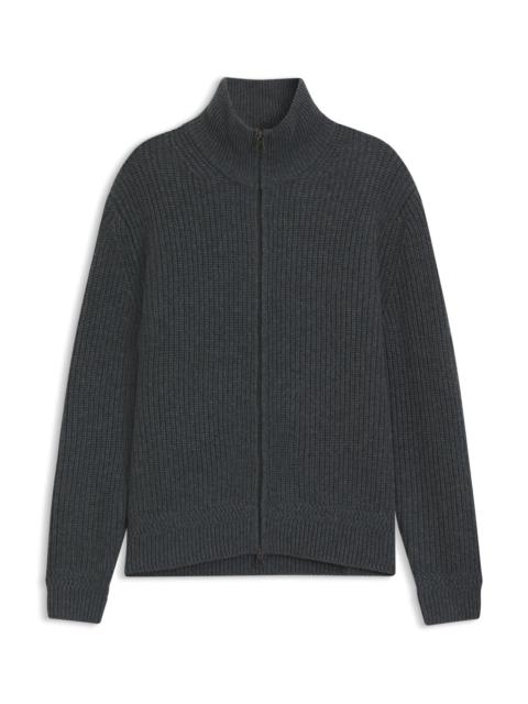 BOSS BECKHAM X BOSS ZIP-UP CARDIGAN IN WOOL AND CASHMERE