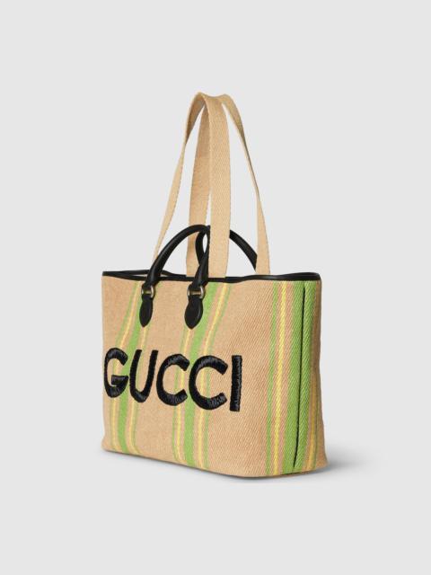GUCCI Large tote bag with Gucci embroidery