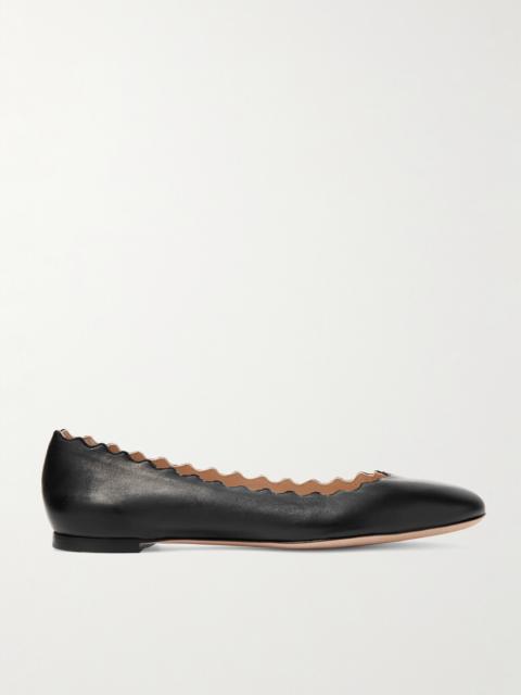 Chloé + Net Sustain Lauren Scalloped Leather Ballet Flats