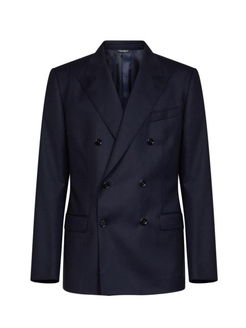 Dolce & Gabbana Blue stretch wool Martini Light double-breasted jacket