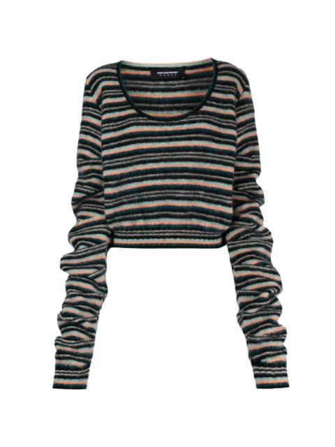 Kiko Kostadinov round-neck striped knitted top