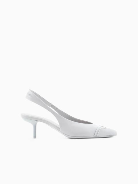 EMPORIO ARMANI Nappa leather slingback court shoes with rubber toe