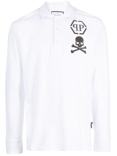 PHILIPP PLEIN logo-print long-sleeved polo shirt