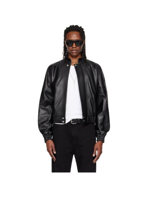 LU'U DAN Black Blouson Leather Jacket