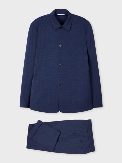 Paul Smith Navy Check Stretch-Wool Seersucker Co-Ord