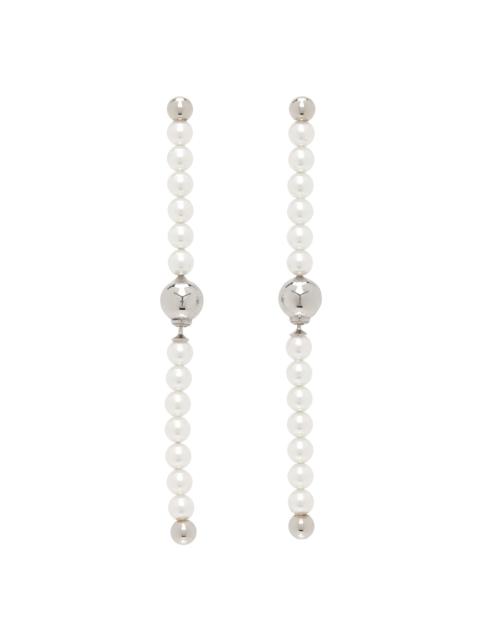 Y/Project Silver Bead Branch Pearl Earrings