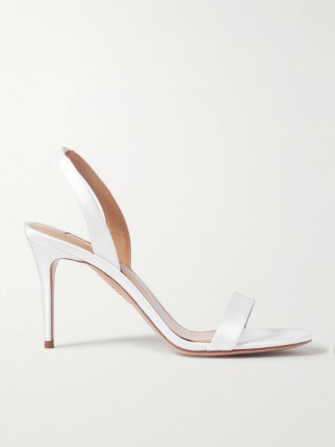 AQUAZZURA So Nude 85 satin slingback sandals White