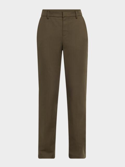 Brunello Cucinelli Cotton Stretch Slim-Leg Cigarette Pants With Slits