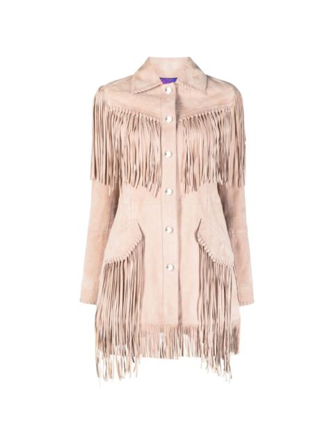 PHILIPP PLEIN oversized fringed suede shirt jacket