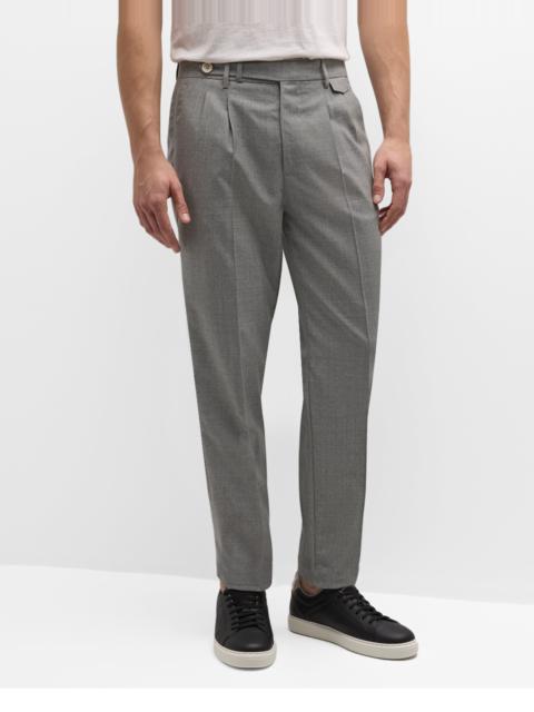 Men's Wool Double-Pleated Dress Pants