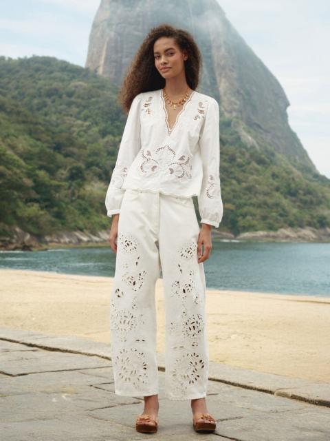 FARM RIO White Richelieu Twill Pants