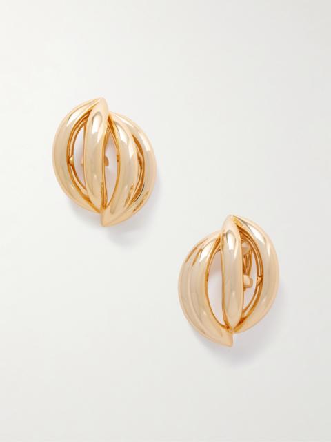 JENNIFER FISHER Abstract Line Gold-plated Clip Earrings