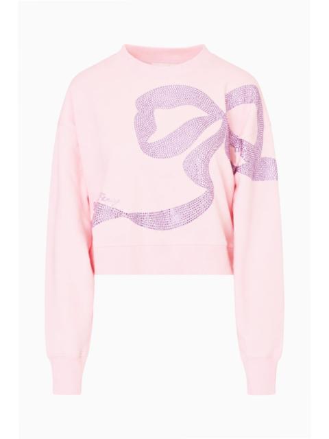LoveShackFancy Rylan Rhinestone Bow Pullover