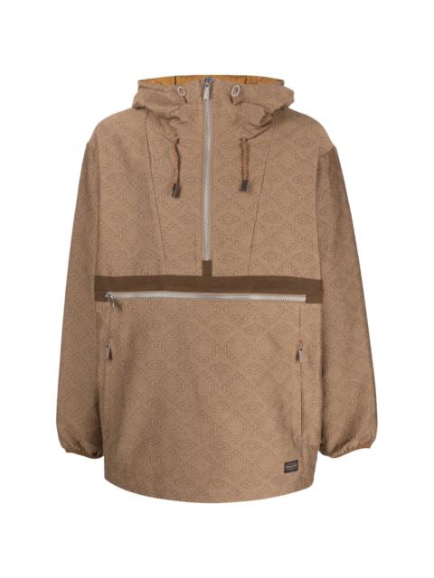 White Mountaineering geometric pattern half-zipped jacket