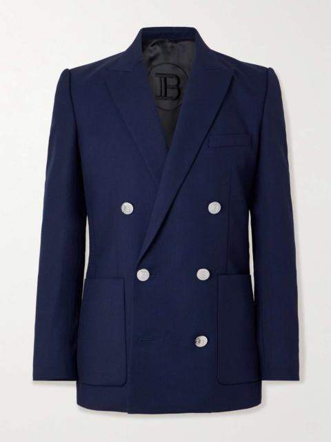 Slim-Fit Double-Breasted Wool-Twill Blazer